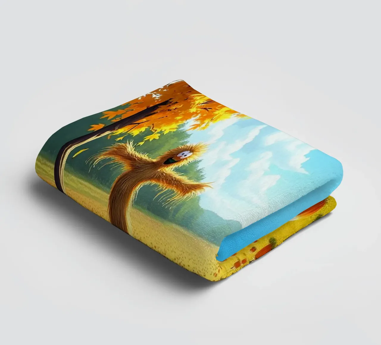 Campo_di_zucca_spaventapasseri_2 asciugamano da bagno da Fantasie & Mystikwelten by LK