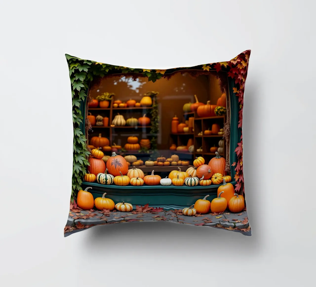 Vetrina con zucche_1 cuscino da Fantasie & Mystikwelten by LK