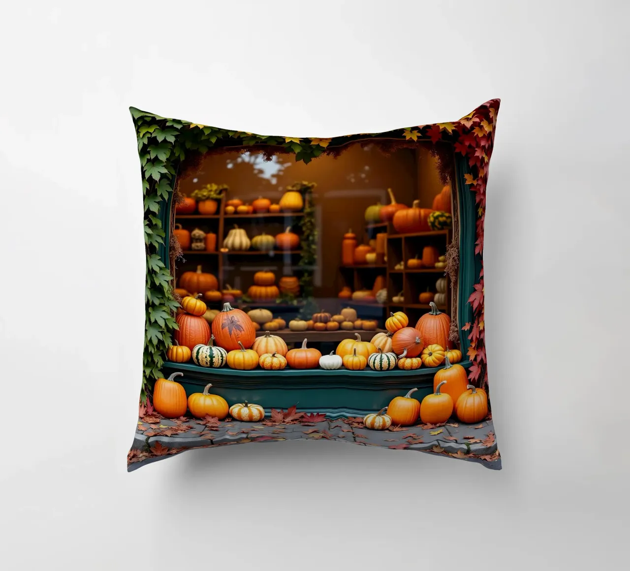Vetrina con zucche_1 cuscino da Fantasie & Mystikwelten by LK