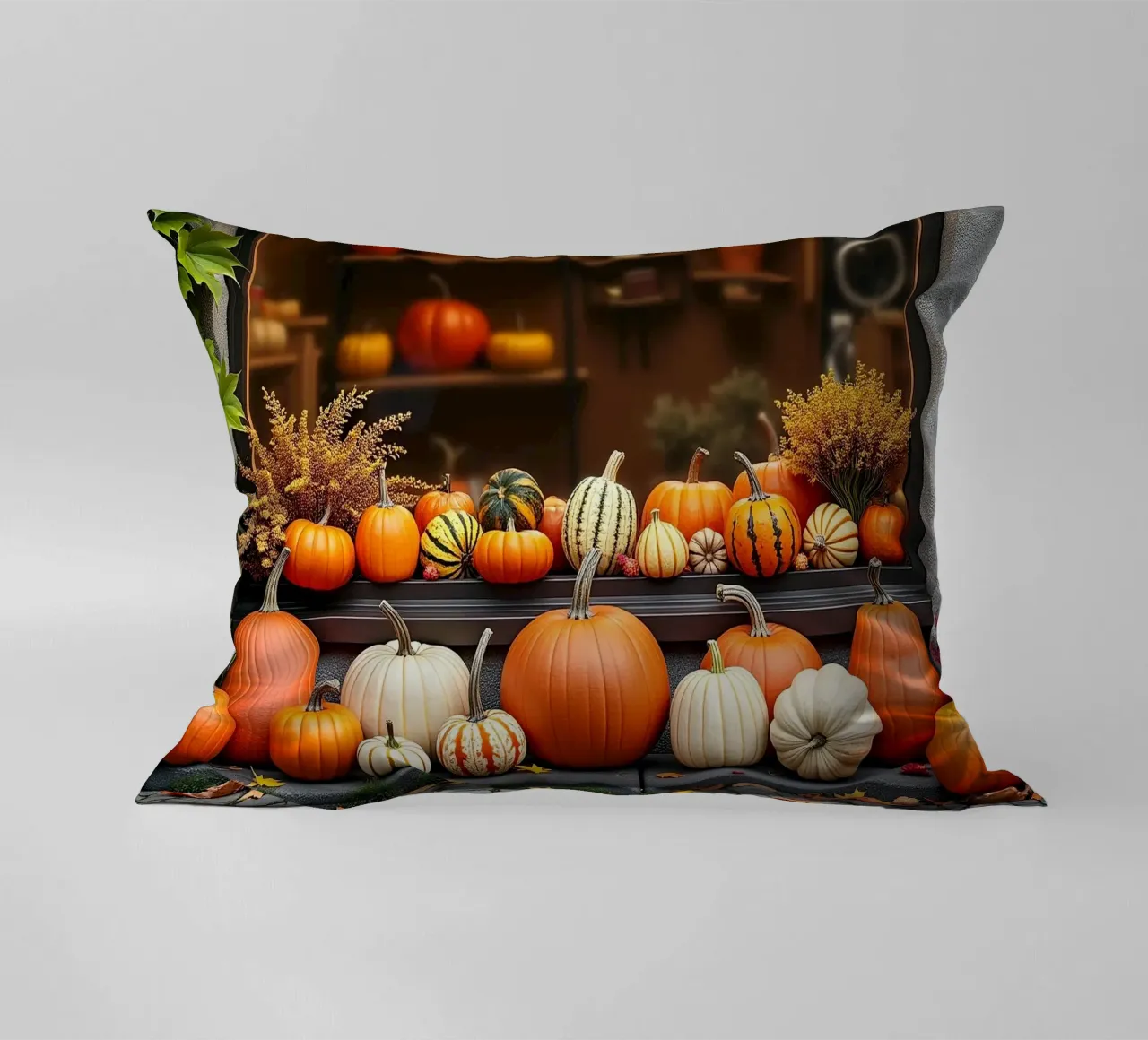 Vetrina con zucche_2 cuscino da Fantasie & Mystikwelten by LK