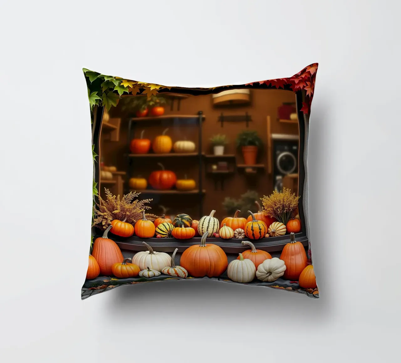 Vetrina con zucche_2 cuscino da Fantasie & Mystikwelten by LK