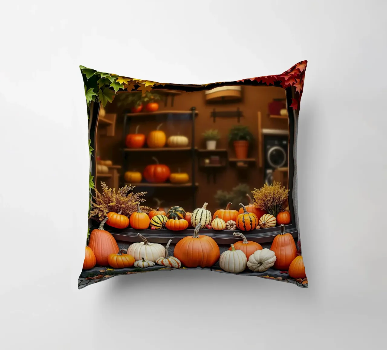 Vetrina con zucche_2 cuscino da Fantasie & Mystikwelten by LK
