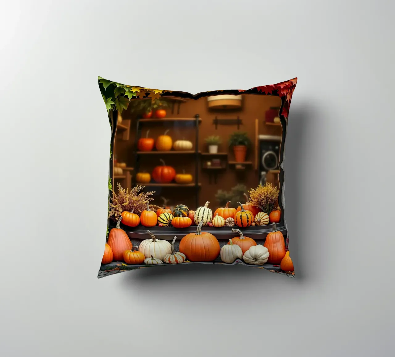 Vetrina con zucche_2 cuscino da Fantasie & Mystikwelten by LK