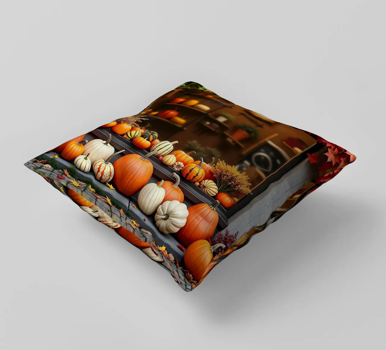 Vetrina con zucche_2 cuscino da Fantasie & Mystikwelten by LK