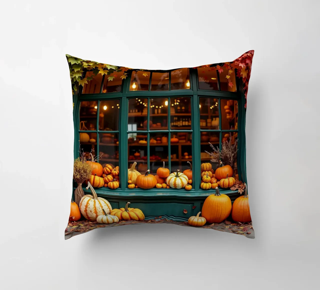 Vetrina con zucche_3 cuscino da Fantasie & Mystikwelten by LK