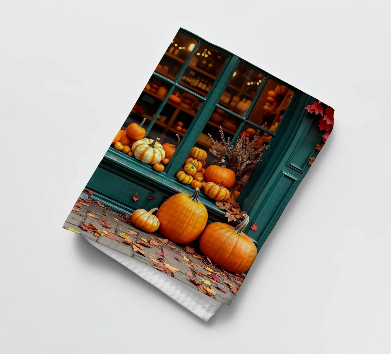 Vetrina con zucche_3 canovaccio da cucina da Fantasie & Mystikwelten by LK
