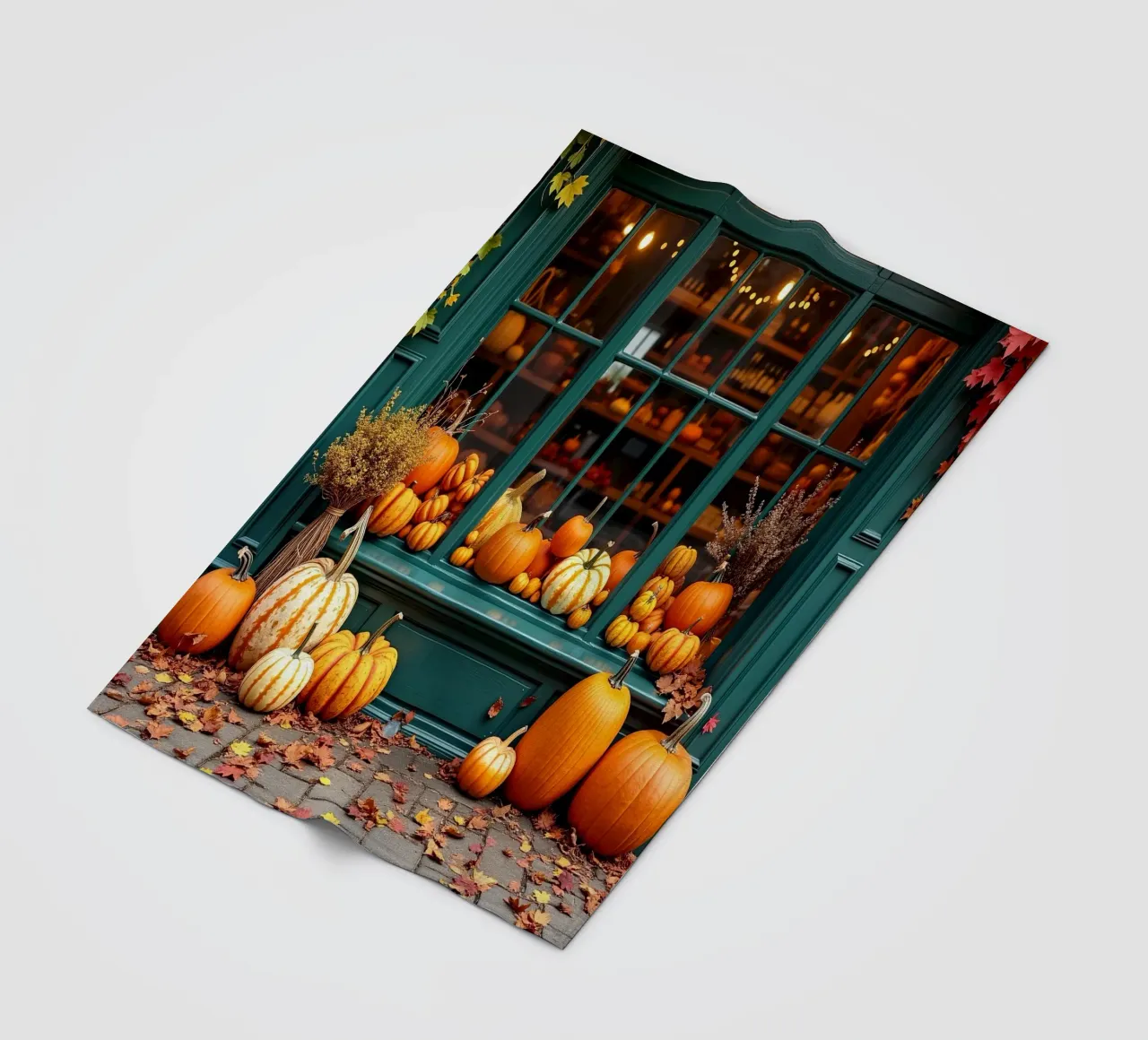 Vetrina con zucche_3 coperta in pile da Fantasie & Mystikwelten by LK