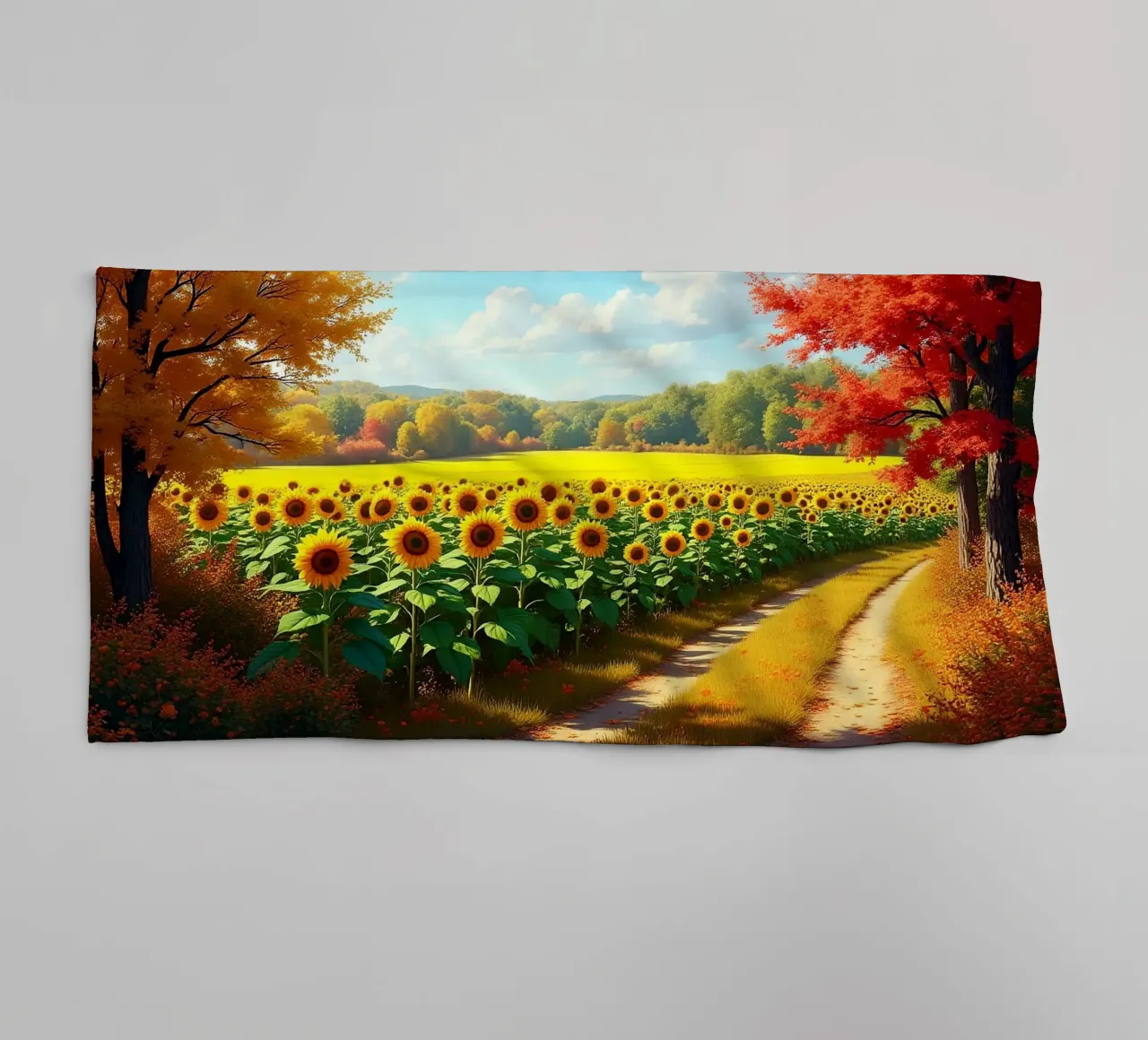 Sunflower field_3 towel by Fantasie & Mystikwelten by LK