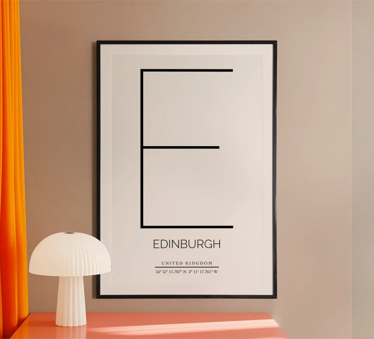 EDINBURGH - white poster con telaio in alluminio da CityLights