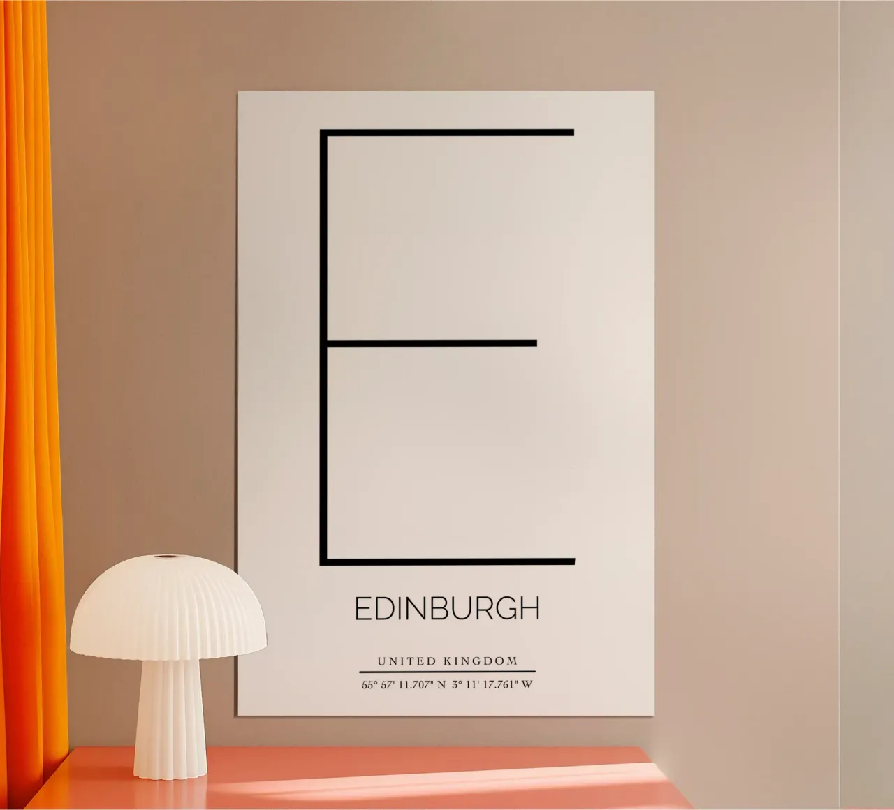 EDINBURGH - white poster con telaio in alluminio da CityLights