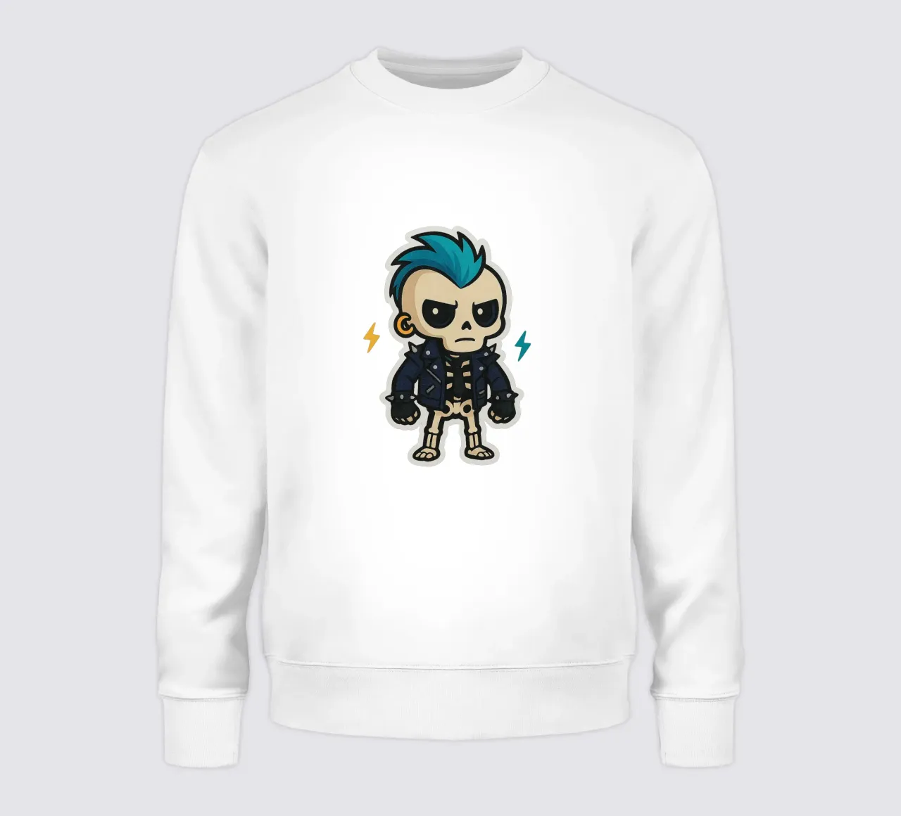 Squelette Punk Kawaii – Attitude rebelle et mignonne felpa da Punk & Cute - Affiches & Stickers