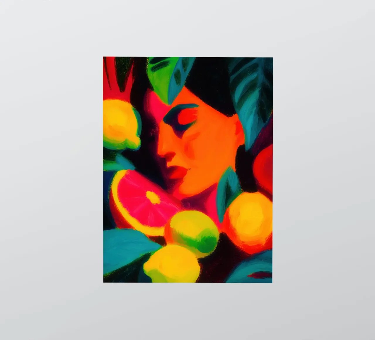 Tropical women's portrait | Fruity colour explosion sticker by Autofocus