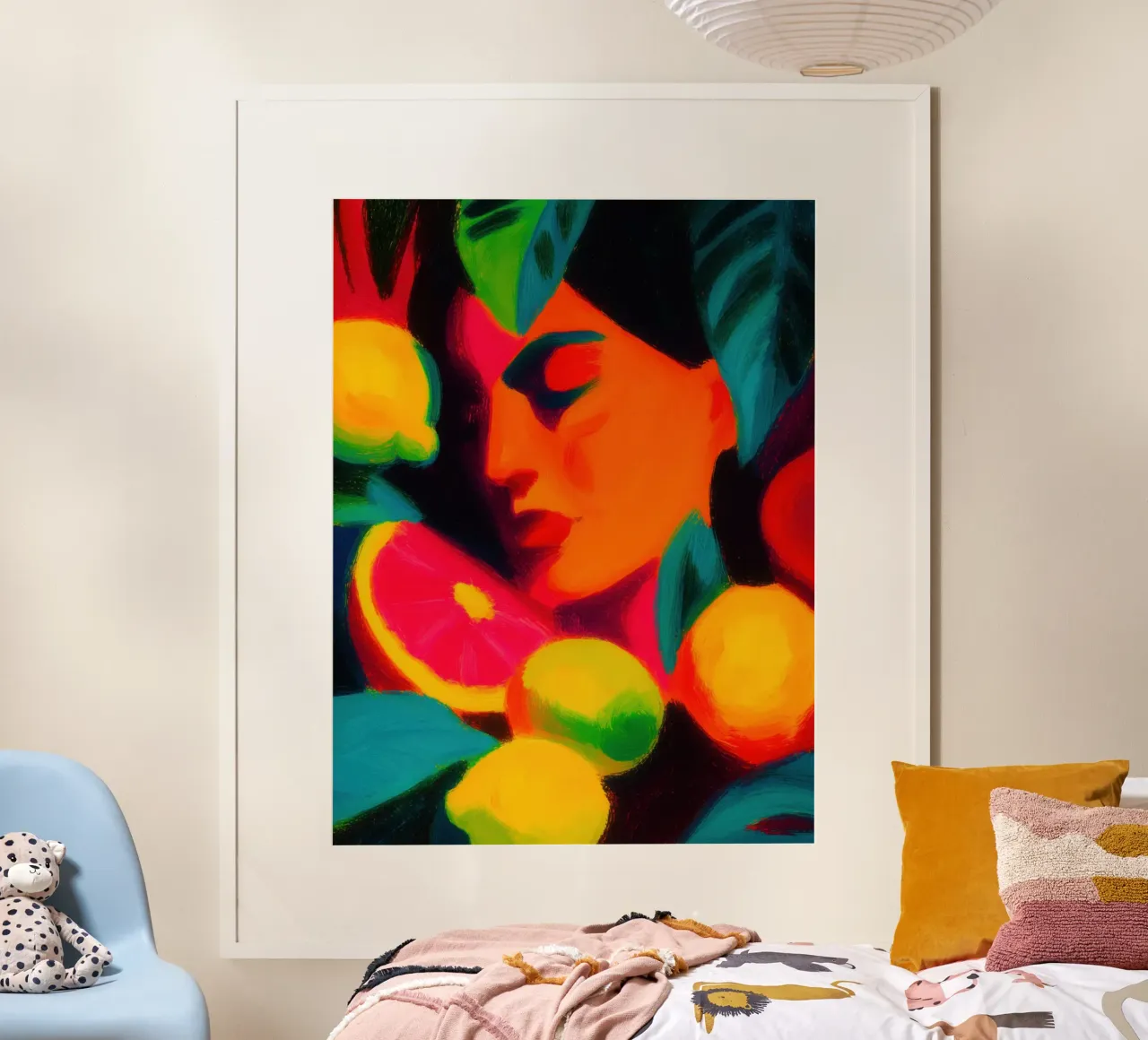 Tropical women's portrait | Fruity colour explosion poster by Autofocus