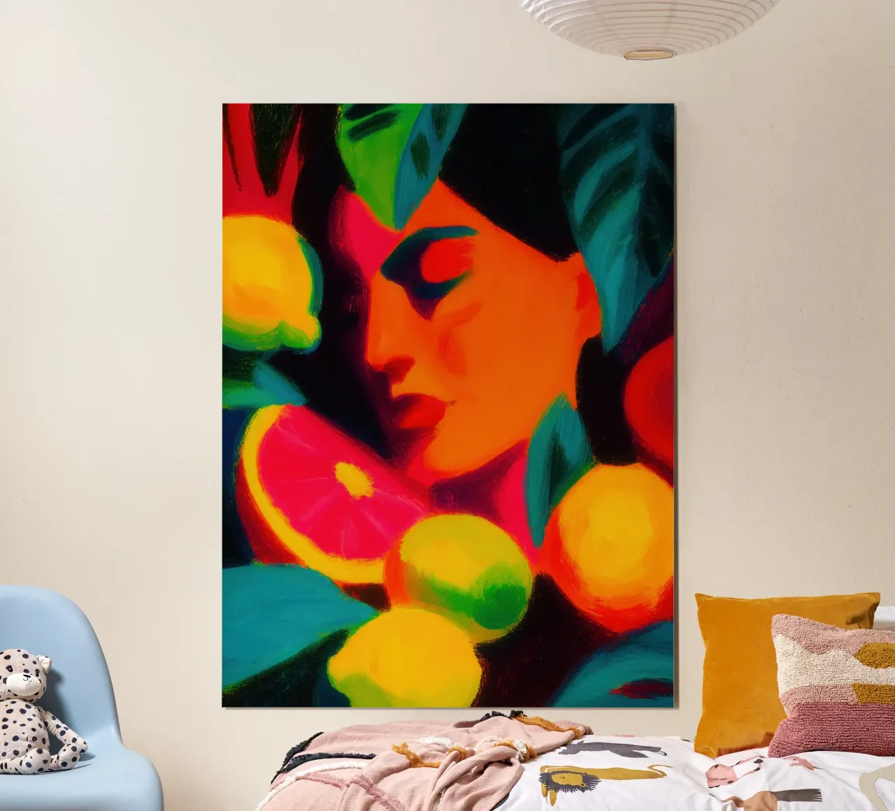 Tropical women's portrait | Fruity colour explosion poster by Autofocus
