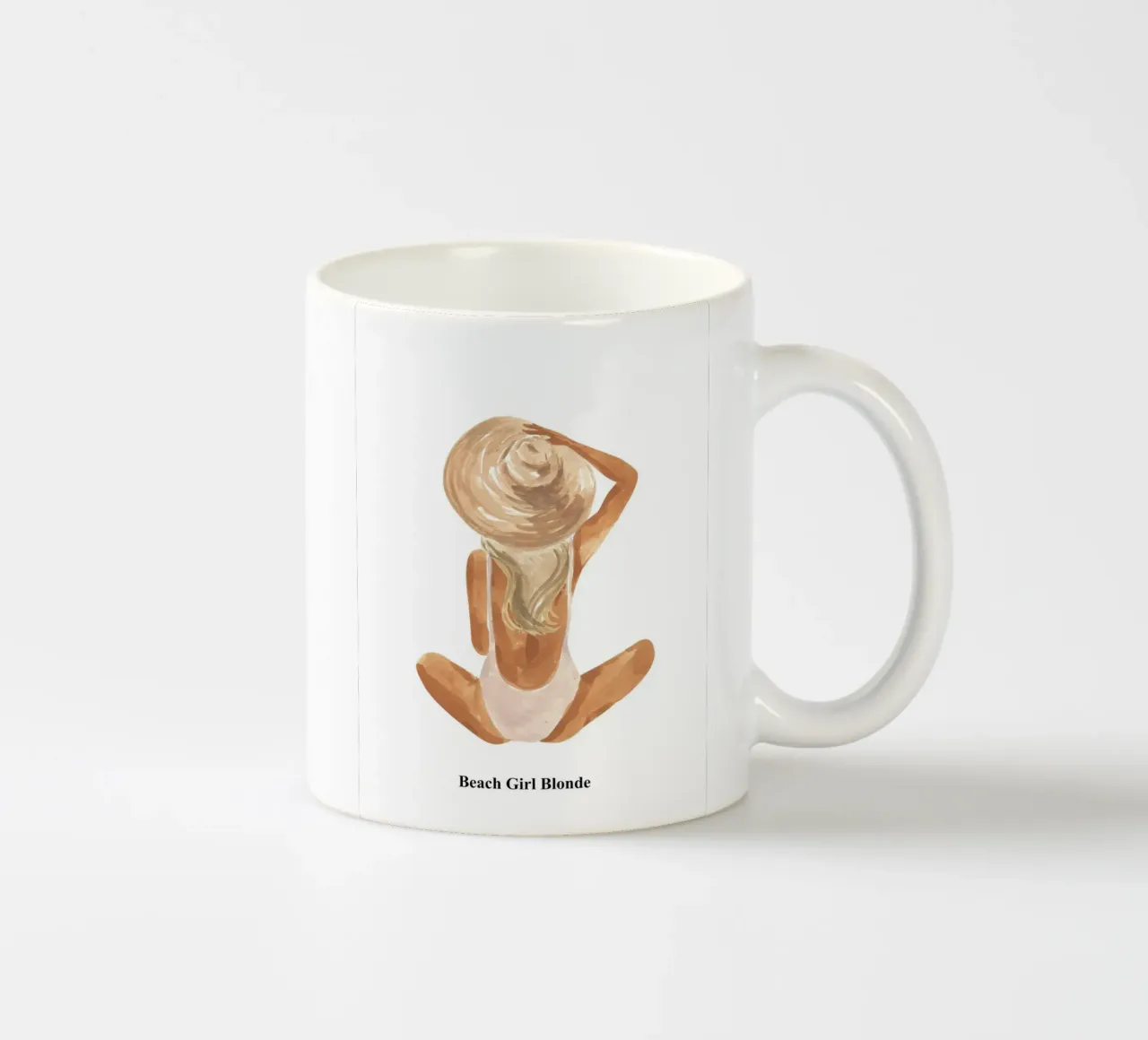 Ragazza da spiaggia bionda tazza in ceramica da janna shop