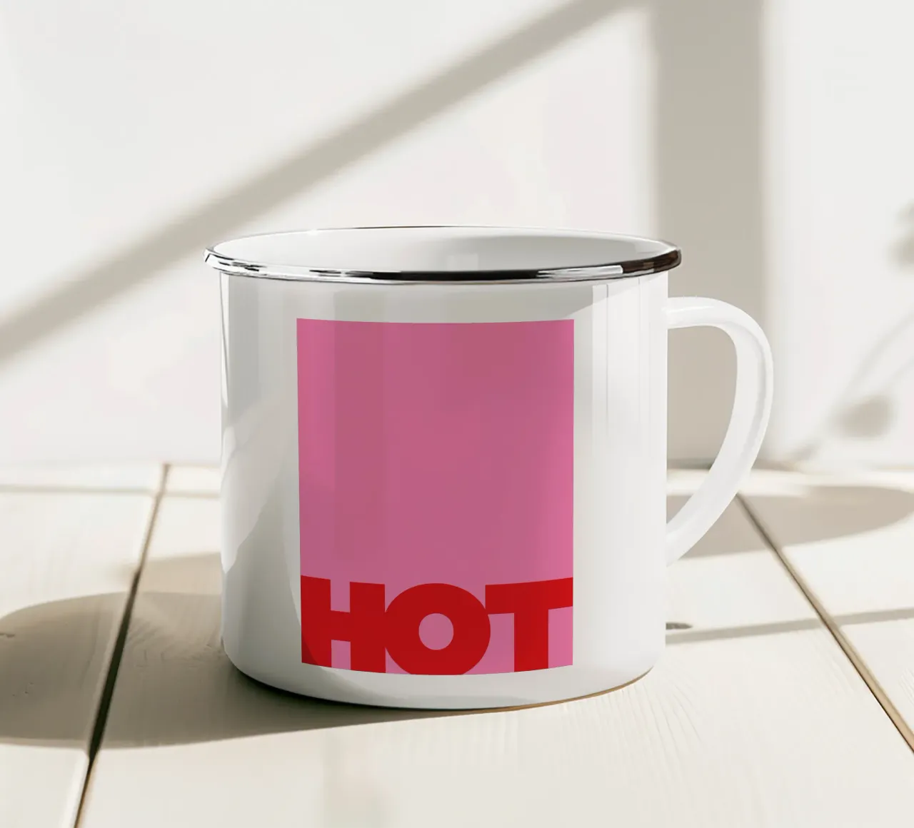 HOT | Typography | Red on Pink tazza in smalto da sabidussi