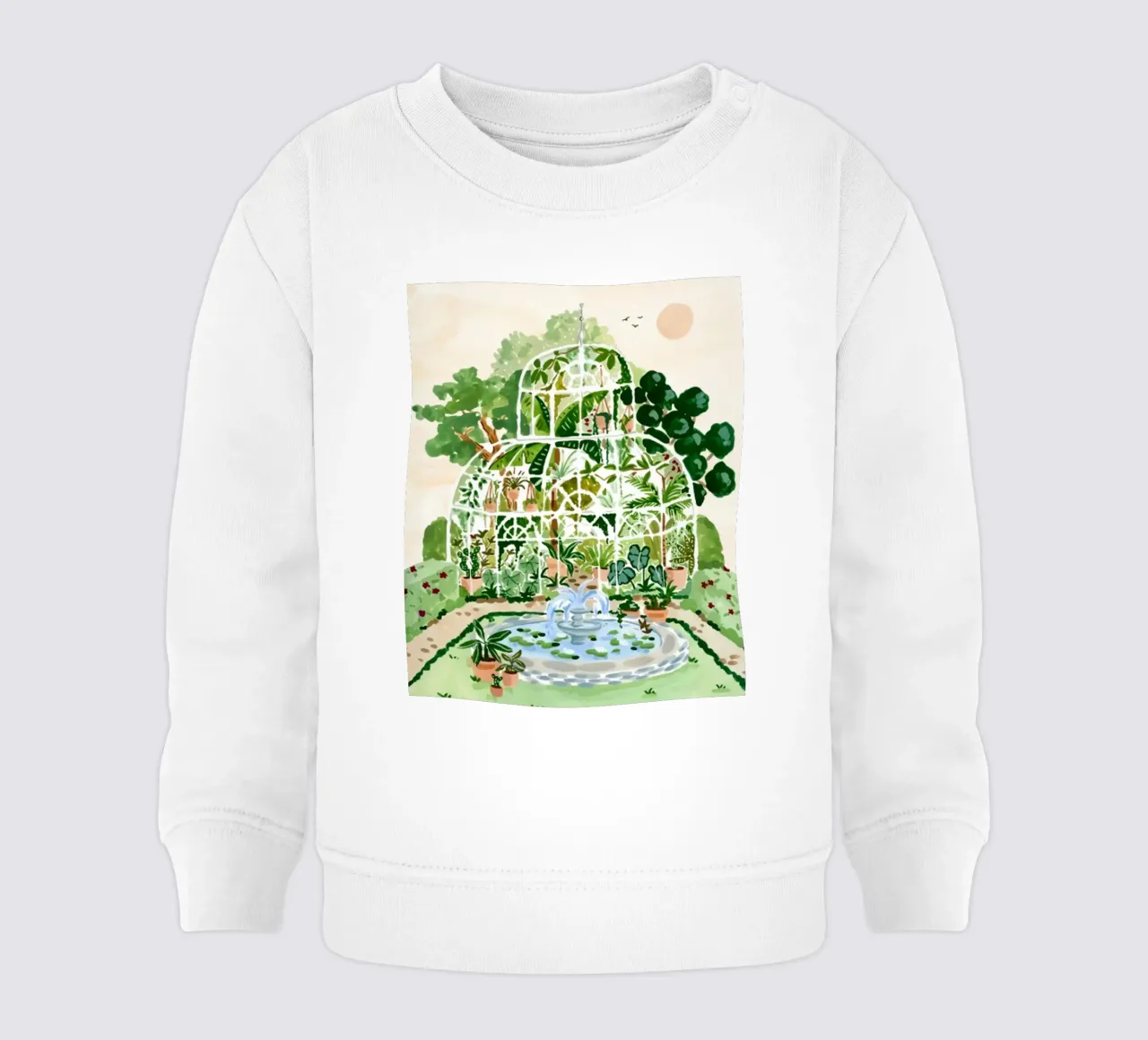 Acquerello botanico a guazzo felpa neonato da janna shop