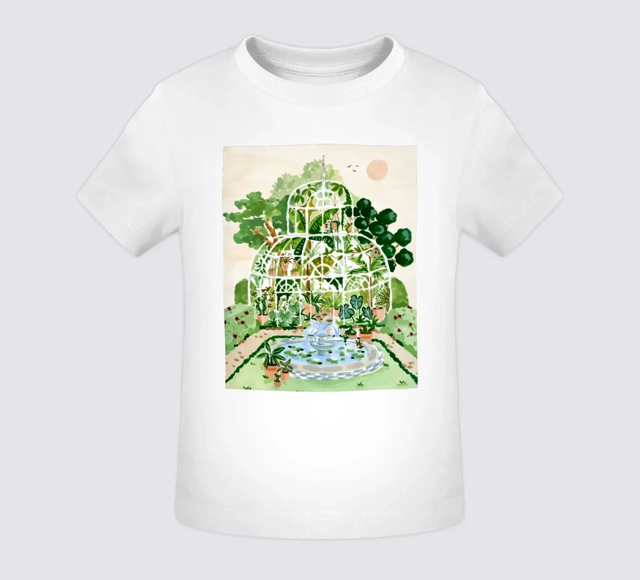 Acquerello botanico a guazzo maglietta neonato da janna shop