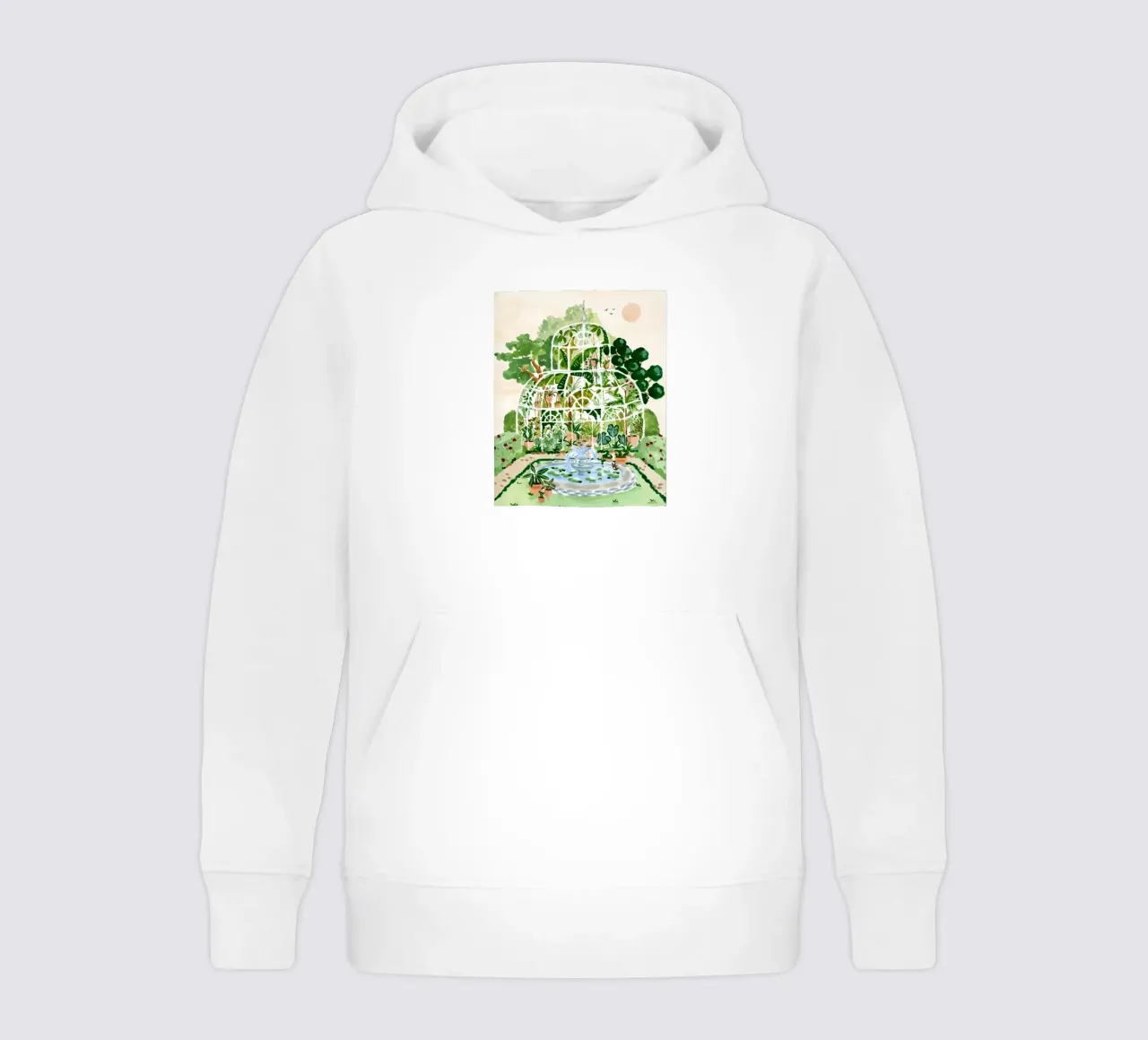 Acquerello botanico a guazzo felpa bambino con cappuccio da janna shop