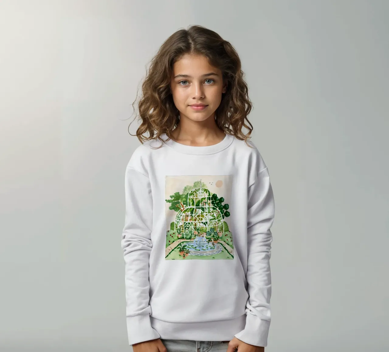 Acquerello botanico a guazzo felpa bambino da janna shop
