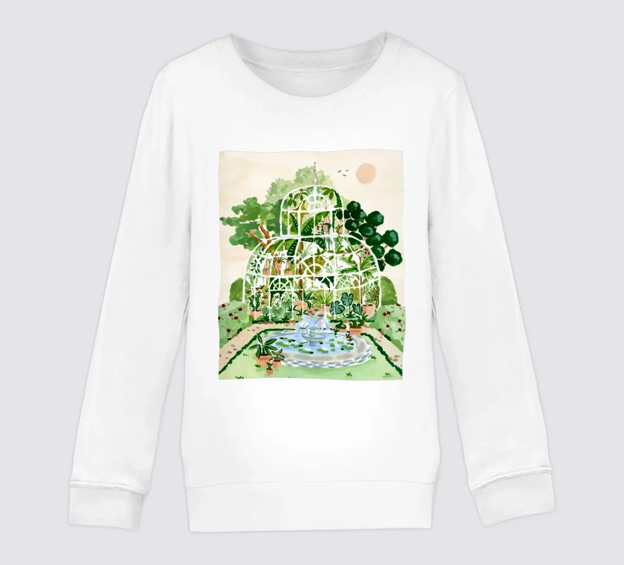 Acquerello botanico a guazzo felpa bambino da janna shop
