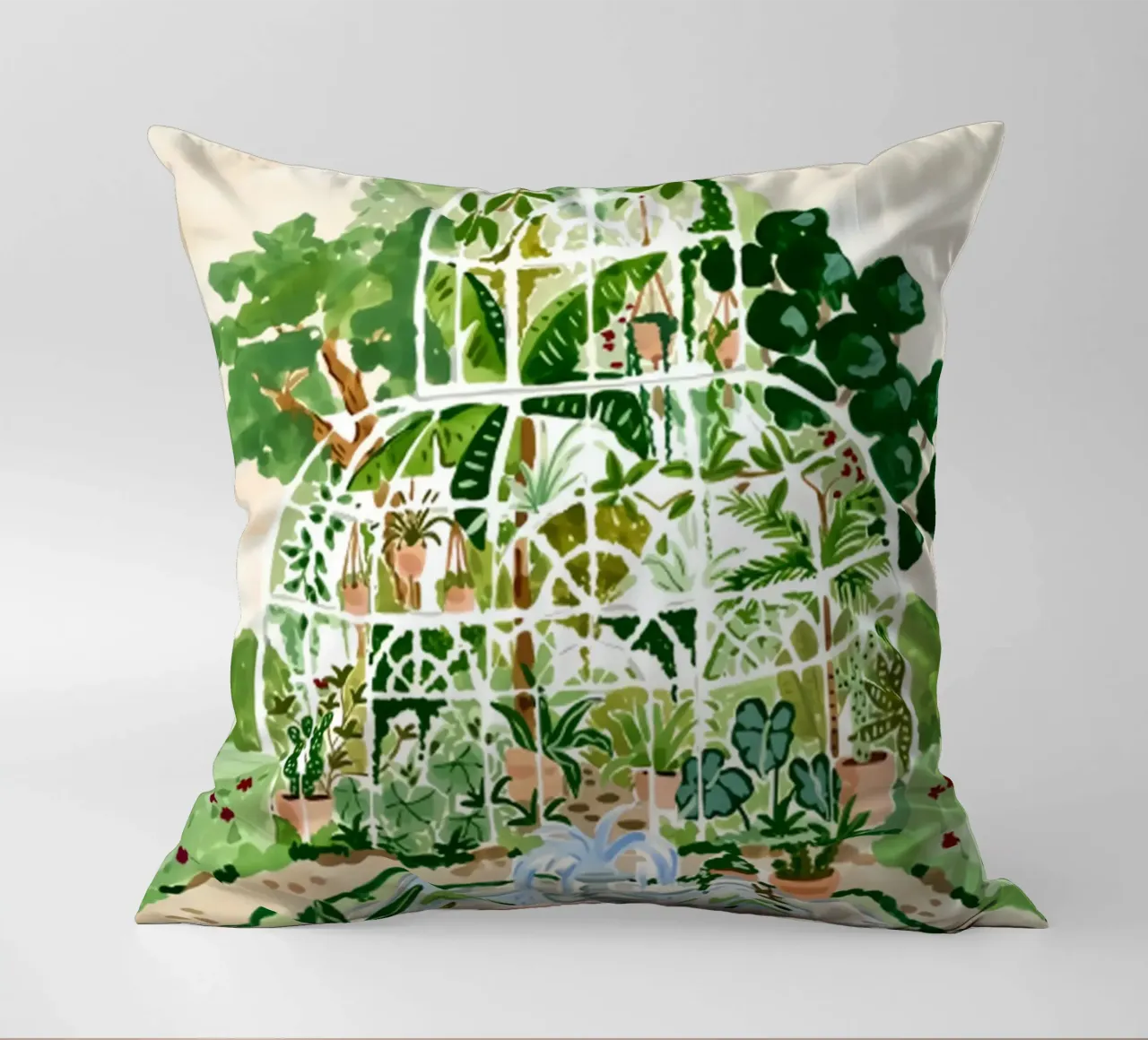 Acquerello botanico a guazzo cuscino da janna shop