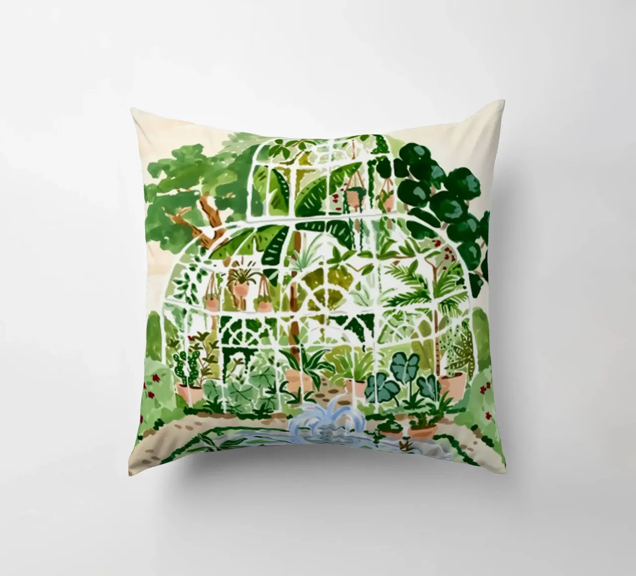 Acquerello botanico a guazzo cuscino da janna shop