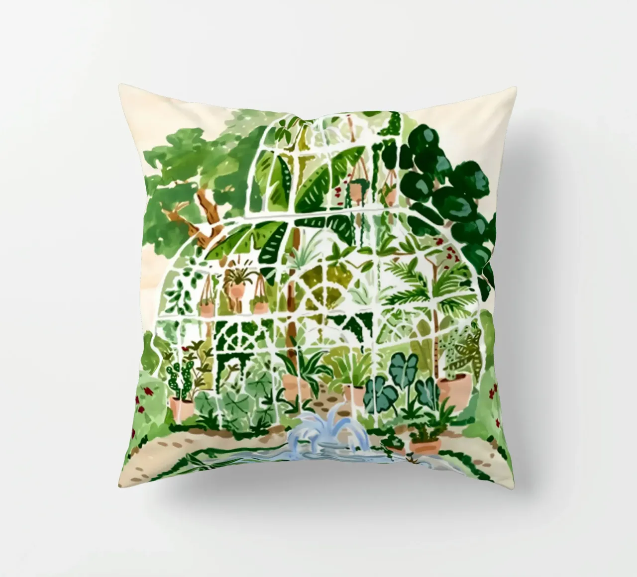 Acquerello botanico a guazzo cuscino da janna shop