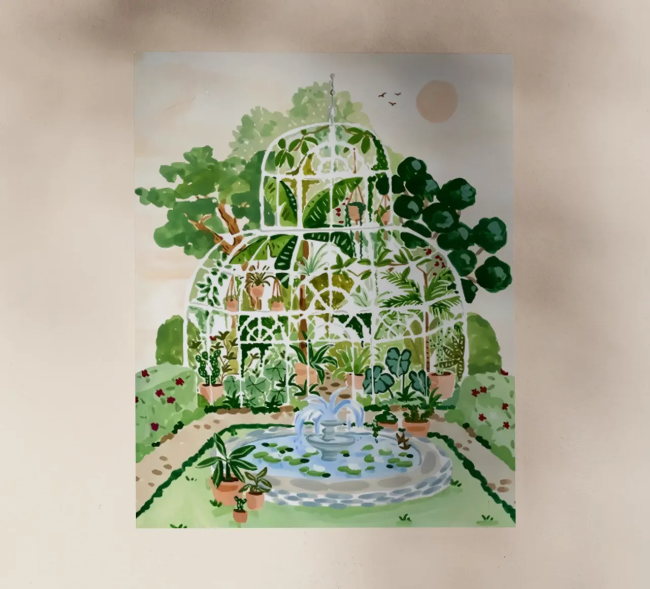 Acquerello botanico a guazzo pellicola backlit da janna shop