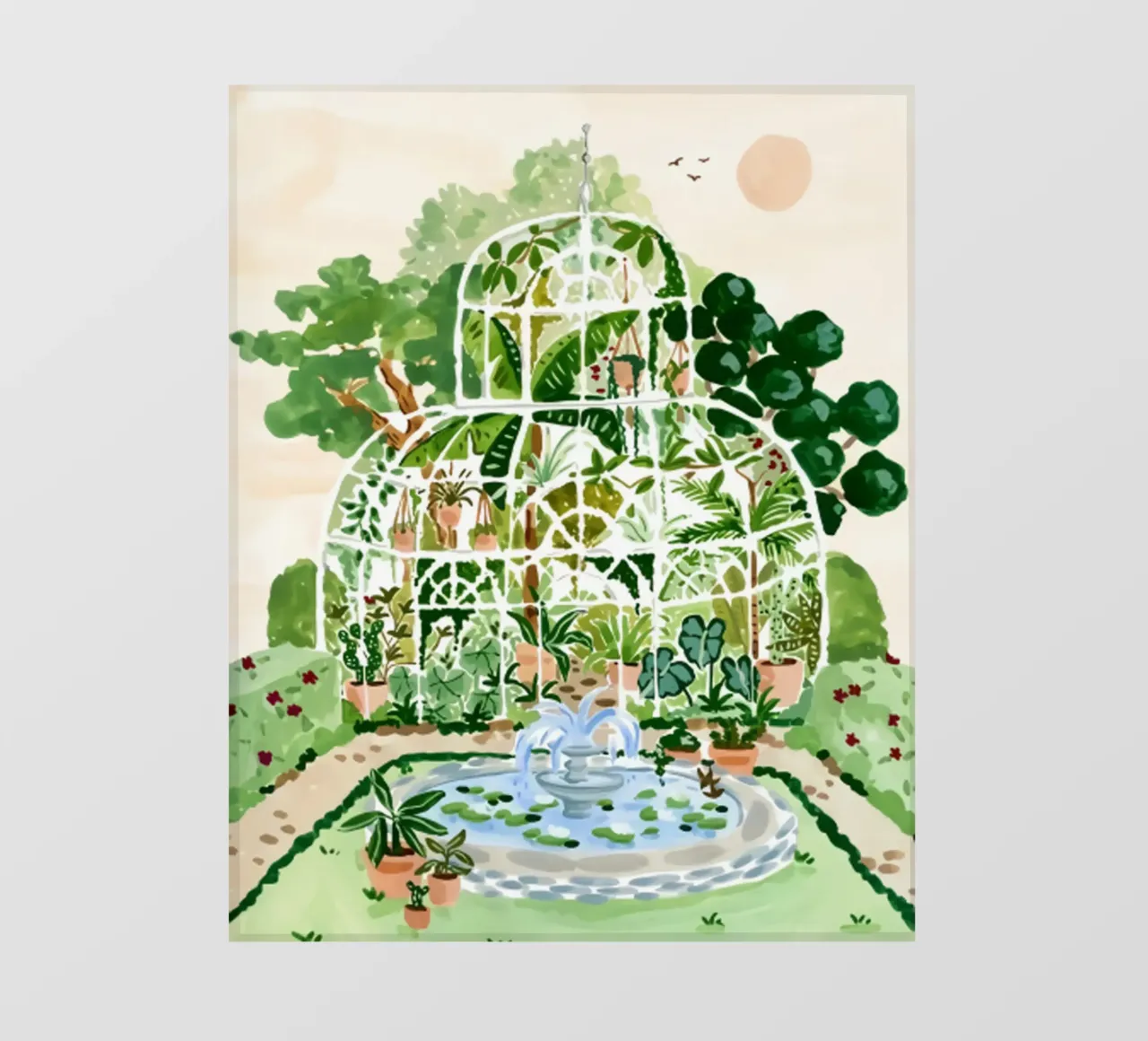 Acquerello botanico a guazzo pellicola backlit da janna shop