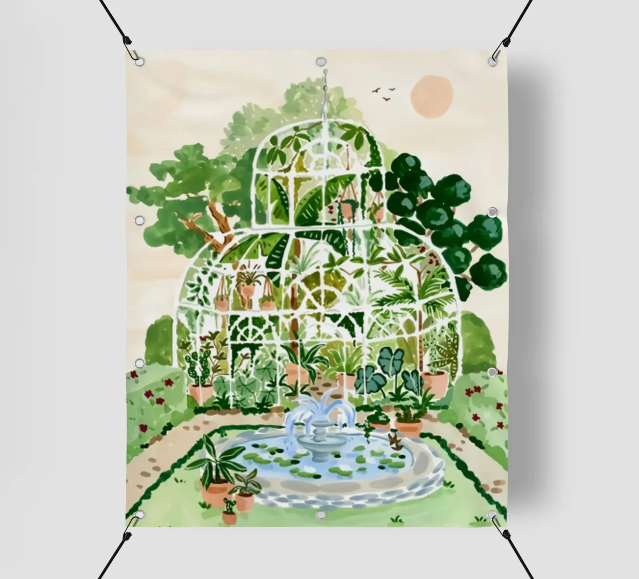 Acquerello botanico a guazzo telo in pvc da janna shop