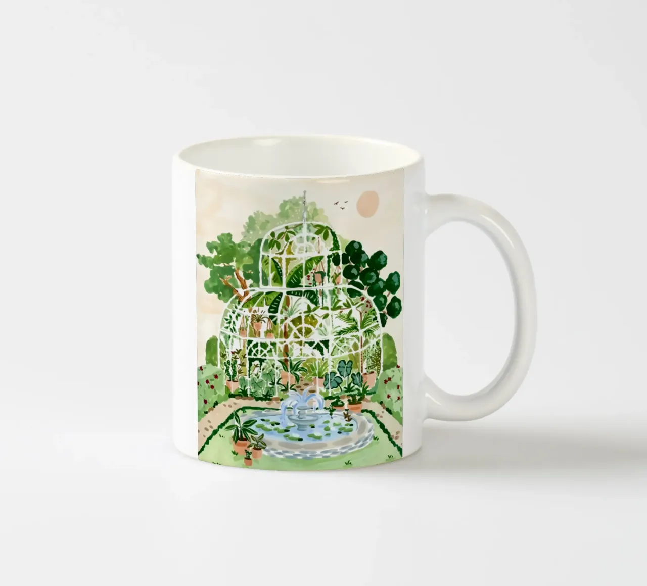 Acquerello botanico a guazzo tazza in ceramica da janna shop