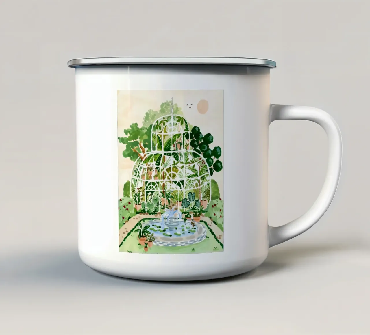 Acquerello botanico a guazzo tazza in smalto da janna shop