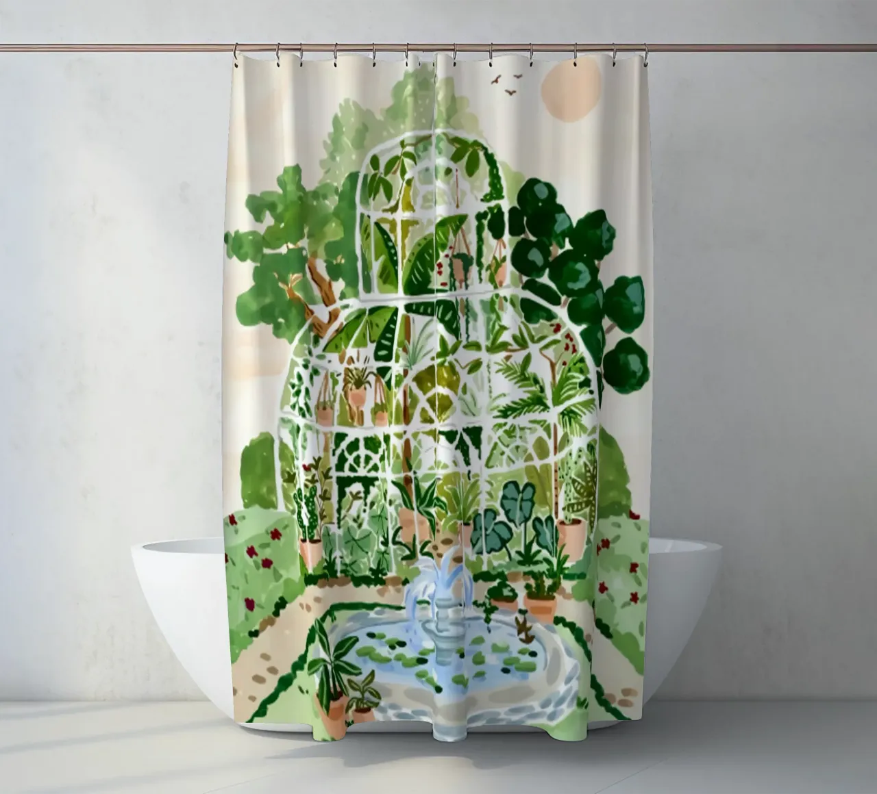 Acquerello botanico a guazzo tenda da doccia da janna shop