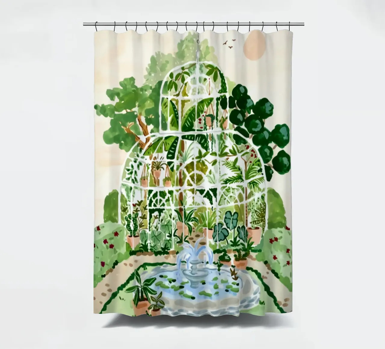 Acquerello botanico a guazzo tenda da doccia da janna shop
