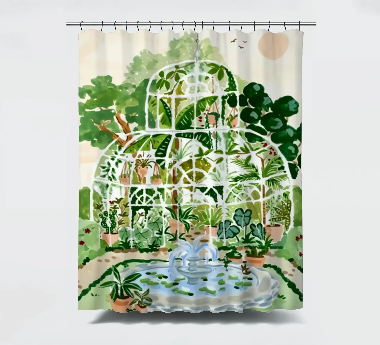 Acquerello botanico a guazzo tenda da doccia da janna shop