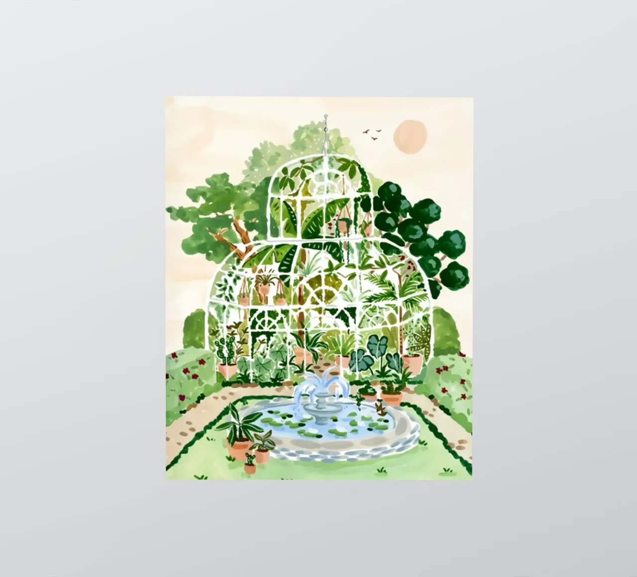 Acquerello botanico a guazzo adesivo da janna shop