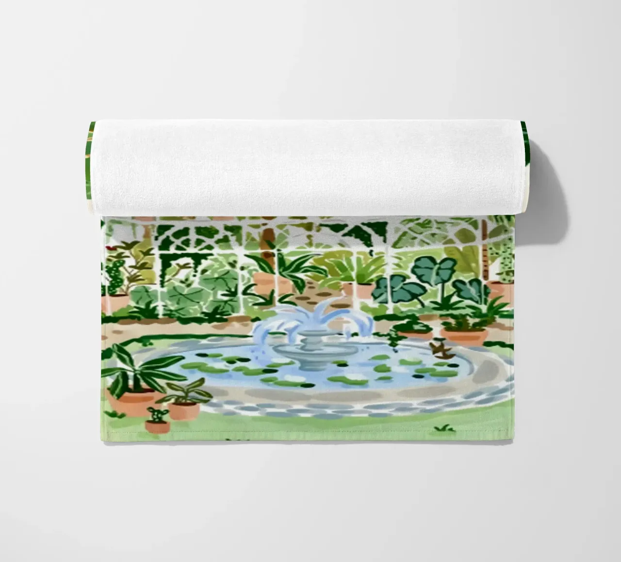 Acquerello botanico a guazzo telo mare da janna shop