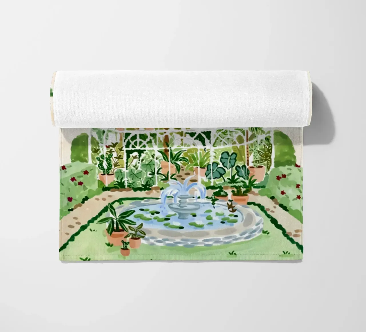 Acquerello botanico a guazzo telo mare da janna shop