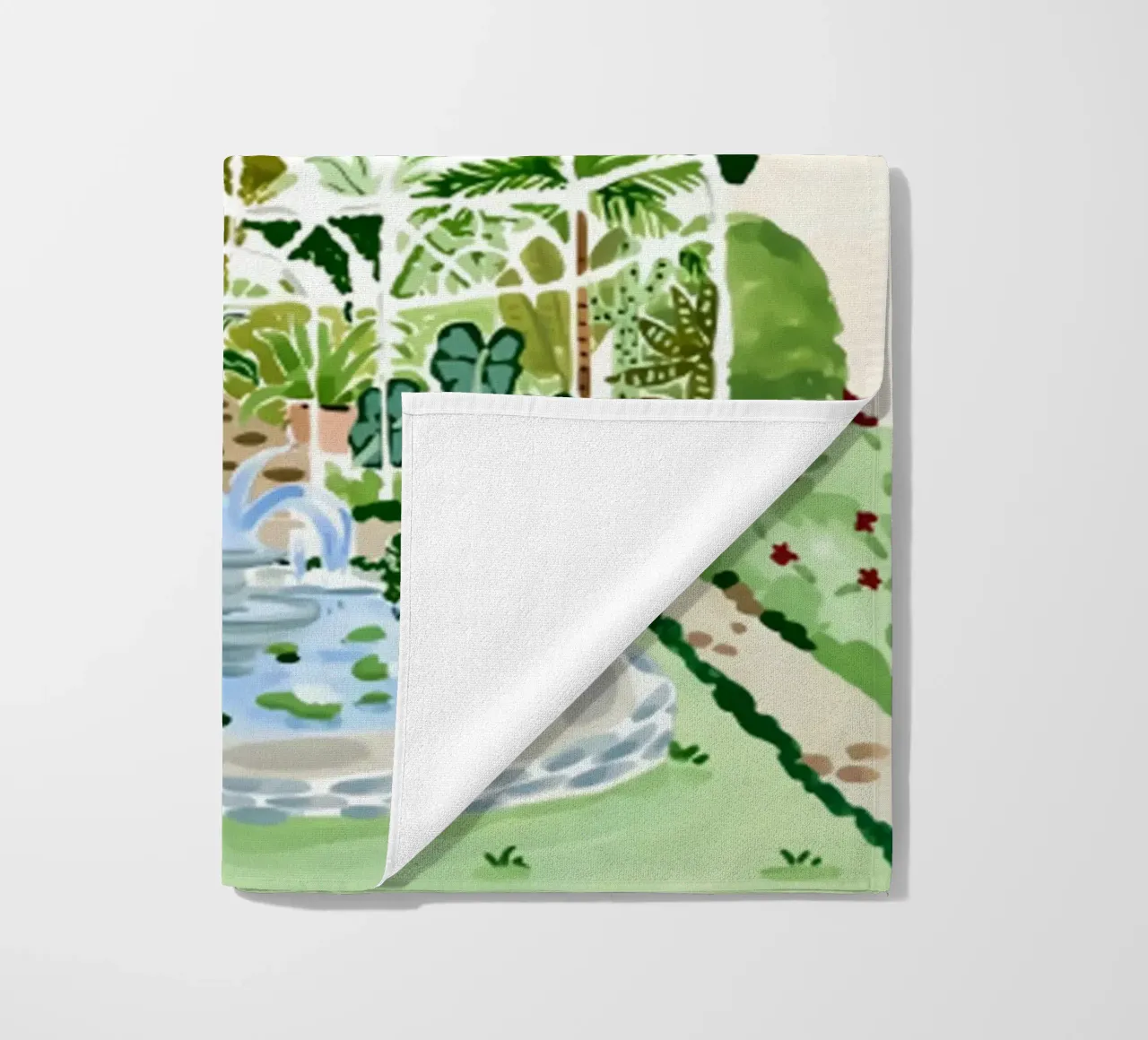 Acquerello botanico a guazzo telo mare da janna shop