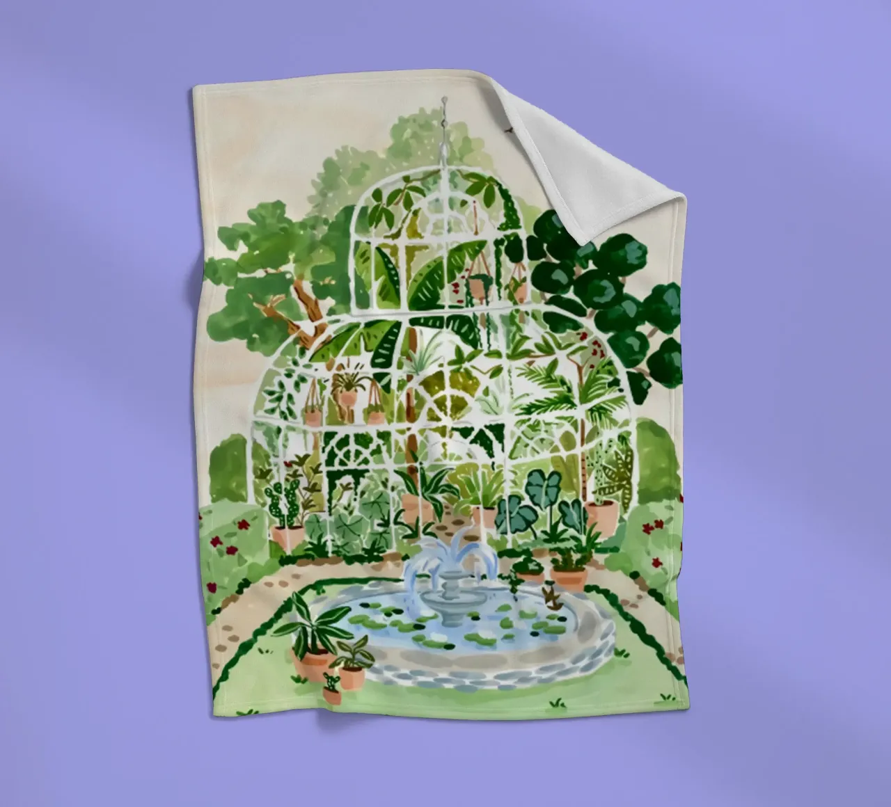 Acquerello botanico a guazzo coperta in pile da janna shop