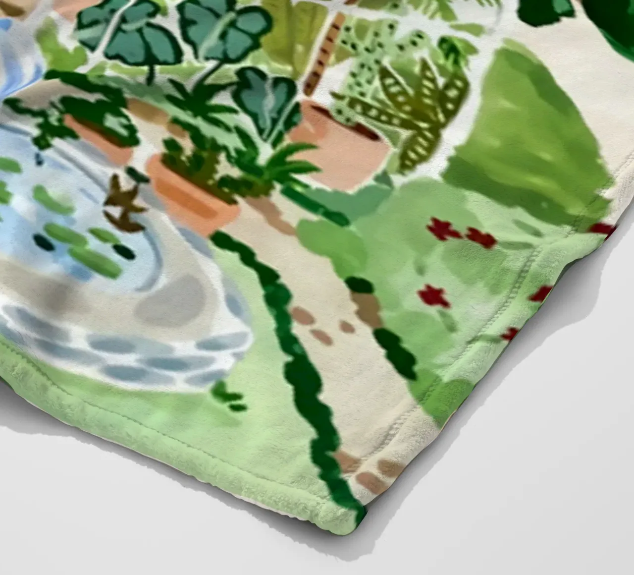 Acquerello botanico a guazzo coperta in pile da janna shop