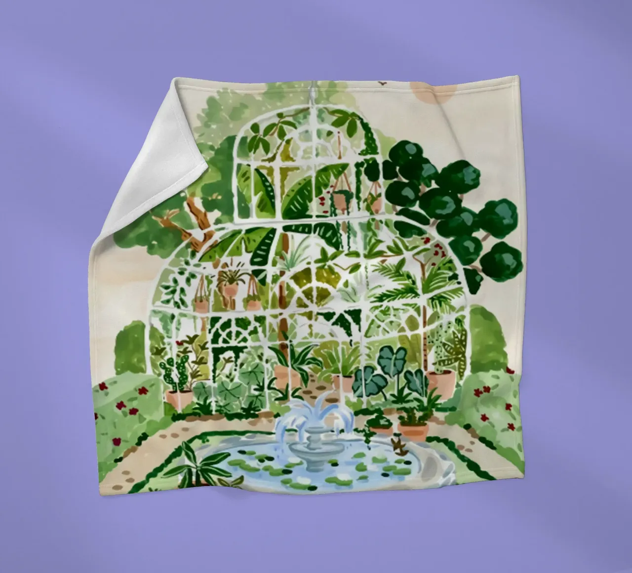 Acquerello botanico a guazzo coperta in pile da janna shop