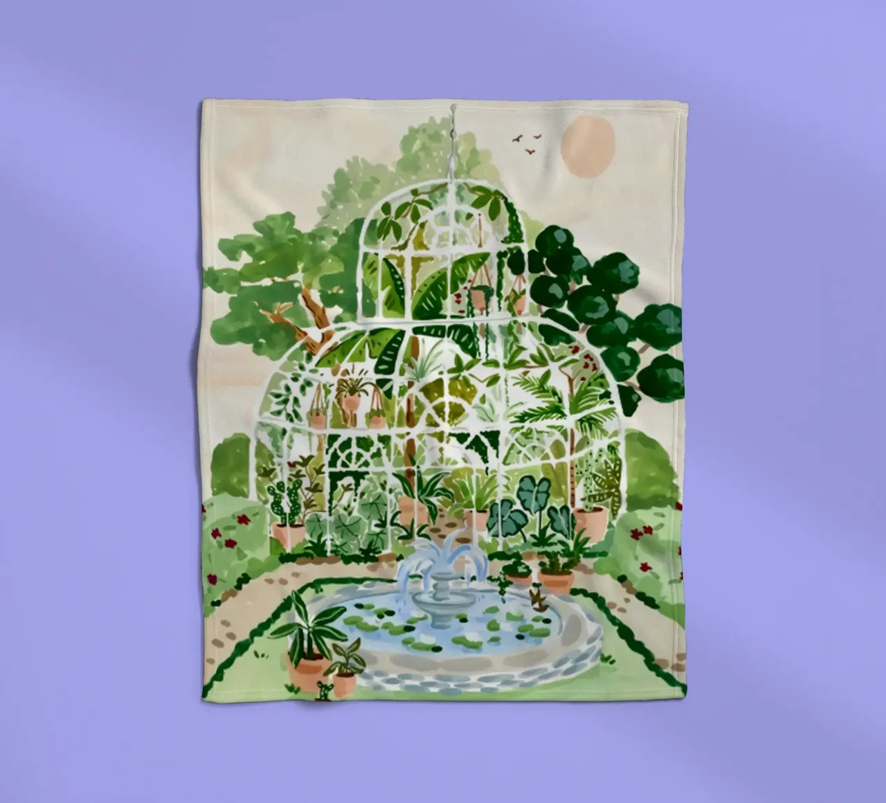 Acquerello botanico a guazzo coperta in pile da janna shop