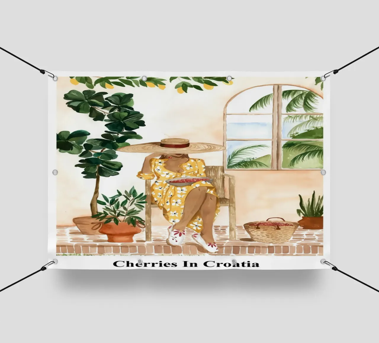 Ciliegie in Croazia telo in pvc da janna shop