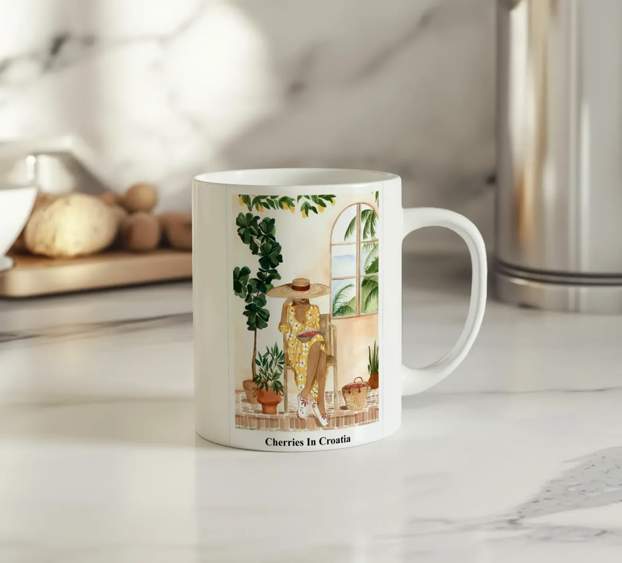 Ciliegie in Croazia tazza in ceramica da janna shop