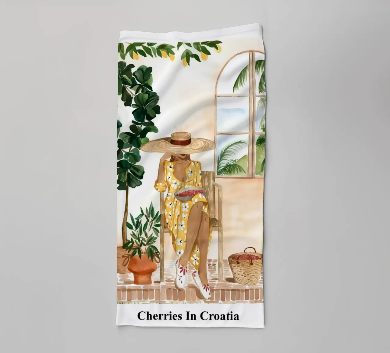 Ciliegie in Croazia asciugamano da bagno da janna shop