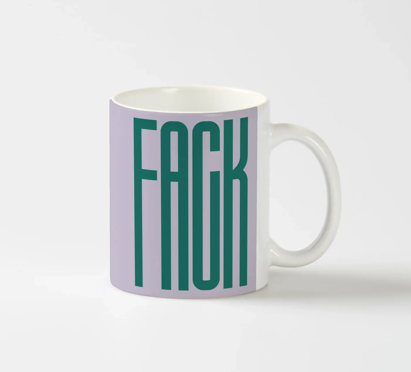 FACK ceramic mug by PurePeachStudio