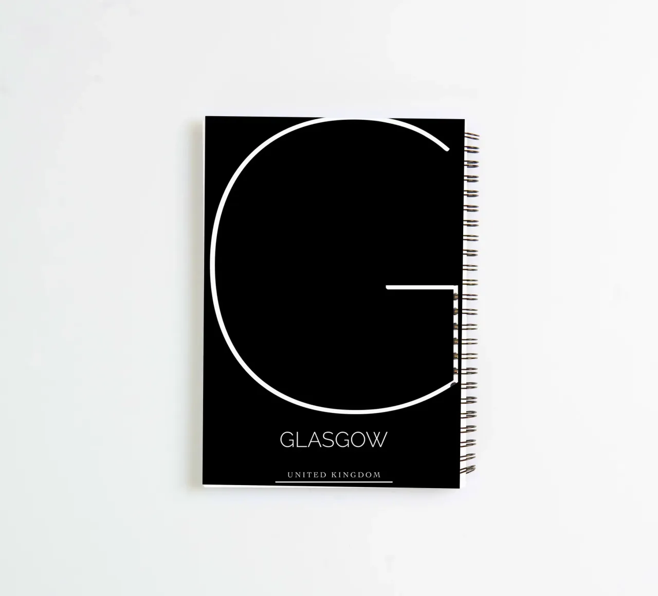 GLASGOW - black spiral notebook by CityLights
