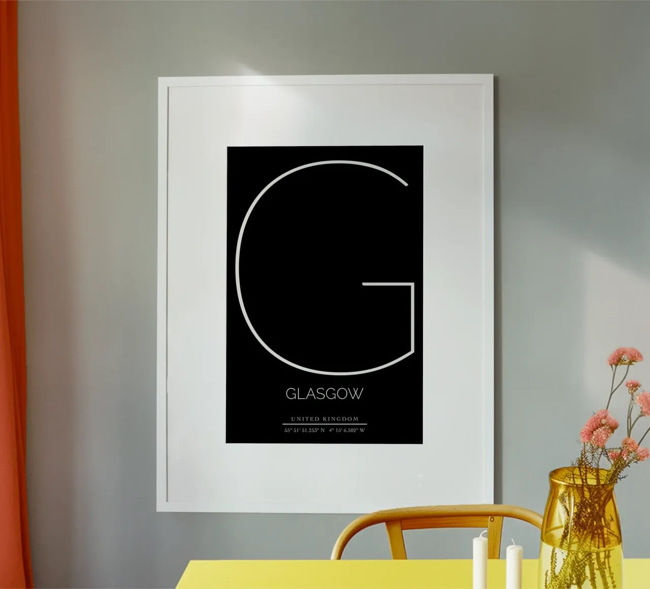 GLASGOW - black poster con telaio in alluminio da CityLights